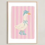 "Western Waddle" - Art Print in Rose by Creo Study - Framed