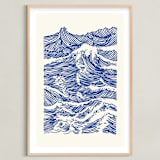 "Catch A Wave" - Art Print in Ultramarine by Kym Fulmer - Framed
