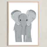 "Darling Elephant" - Art Print in graylee by Rebecca Marchese - Framed