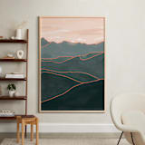 "Mountain Sky" - Art Print in Overlook Green by Becca Robinson - In a Room