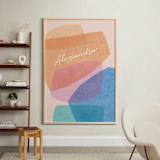 "bright boulders" - Personalized Art Print in apricot fizz by Carrie Moradi - In a Room