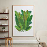 "Banana Leaf Bouquet" - Art Print in Tropical Green by Madeline Trait - In a Room