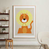 "Mr. Lion" - Art Print in Sand by Ashlee Townsend - In a Room