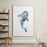 "Celestial Sharks" - Art Print in Stormy Blue by Katrina Pete - In a Room