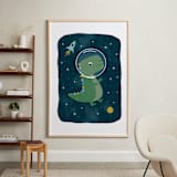 "Dinos in space" - Art Print in Triassic by Annie Holmquist - In a Room