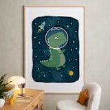 "Dinos in space" - Art Print in Triassic by Annie Holmquist - In a Room