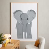 "Darling Elephant" - Art Print in graylee by Rebecca Marchese - In a Room