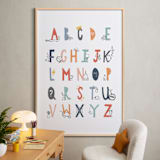 "ABC Doodles" - Art Print in Muted Rainbow by Kacey Floyd - In a Room