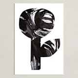 "Bold and Graphic Flowers II" - Art Print in Obsidian by Alexandra Dzh - Unframed