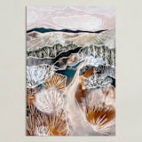 "A Silent Stroll" - Art Print in Rust by Sarah Fitzgerald - Unframed