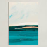 "Hawaiian Reef Abstract Painting" - Art Print in turquoise blue by Caryn Owen - Unframed