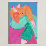 "Secrets" - Art Print in Teal by Maran Ree Whiting - Unframed
