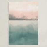 "Misty Marsh II" - Art Print in Peaceful Blue by Haley Fischer - Unframed