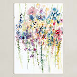 "Wildflowers" - Art Print in rose by Lindsay Megahed - Unframed
