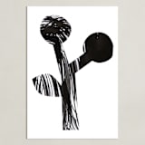 "Bold and Graphic Flowers I" - Art Print in Obsidian by Alexandra Dzh - Unframed