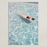 "Going for a Swim" - Art Print in Pool Blue by Whitney Deal - Unframed