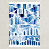 "Indigo Rhythm" - Art Print in White by Kristi Caterson - Unframed