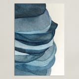 "Sky Pebbles 4" - Art Print in navy blue by Jenny Phillips - Unframed