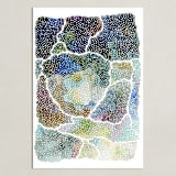 "freckle topography II" - Art Print in Teal by Kelly Place - Unframed