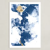 "Delight in the Storm II" - Art Print in Deep Blue by Julia Contacessi - Unframed