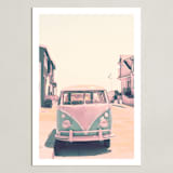 "Retro Times" - Art Print in Retro pink by Caroline Mint - Unframed