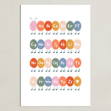 "Caterpillar ABC" - Art Print in Rainbow by Elif Sahin - Unframed