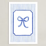 "Coquette Blue Bow" - Art Print in Blue by Vivi Furlong - Unframed
