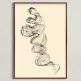 "Abstract Swirls" - Art Print in Vanilla Cream by Rebecca Johnstone - Framed