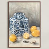 "Lemon Chinoiserie" - Art Print in Citrus by Laura Udall Miller - Framed