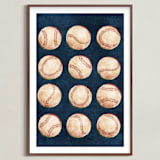 "Dinger 1 Spin Cycle" - Art Print in Navy by Kamala Nahas - Framed
