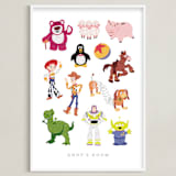 "Andy's Toys from Disney and Pixar's Toy Story" - Personalized Art Print in Candy by Rebecca Smith - Framed