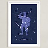 "Disney's Hercules Stars Are Born" - Art Print in Pruple by Rebecca Smith - Framed