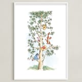 "Disney's Winnie The Pooh Tree" - Art Print in Green by Emma Adams - Framed