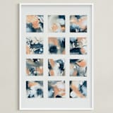 "Sunsets" - Art Print in Indigo by LeAnne Roberts - Framed