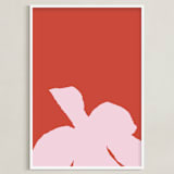 "Flower I" - Art Print in Coral by letterfix - Framed