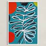 "Flower Dance" - Art Print in Sea Green by Deborah Velasquez - Framed
