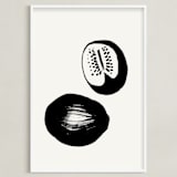 "Watermelons" - Art Print in Black on Off-white by Sonya Percival - Framed