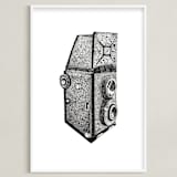 "Camera Illustration" - Art Print in Midnight by Nicole Winn - Framed