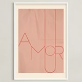"Amour" - Art Print in blush by Morgan Kendall - Framed