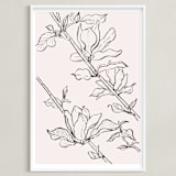 "magnolia study" - Art Print in peach by Qing Ji - Framed