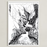 "Memories from Canada - Ravine" - Art Print in Black & White by Kathryn Neale Studio - Framed