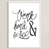 "Nice Work" - Art Print in White by Heather Francisco - Framed