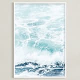"Storm Swell" - Art Print in stormy turquoise by Kamala Nahas - Framed