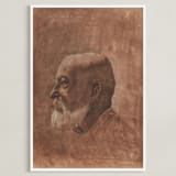 "Human One: Anton" - Art Print in Dark Coral by Colin Stuart - Framed