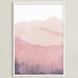 "Mountain Range" - Art Print in Beige Pink by Sadie Holden - Framed