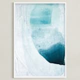 "Layered Shapes" - Art Print in Deep Teal by Rachel Kiser Smith - Framed