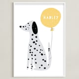 "Dalmatian" - Personalized Art Print in Lemon by Angela Thompson - Framed