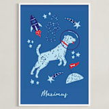 "Space Pup" - Personalized Art Print in Celestial by Kristin Mastoras - Framed