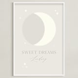 "Sweet Dreams Moon" - Personalized Art Print in Moondust by Alexandra Cohn - Framed