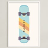 "Skateboard" - Personalized Art Print in Sky by David Michuki - Framed